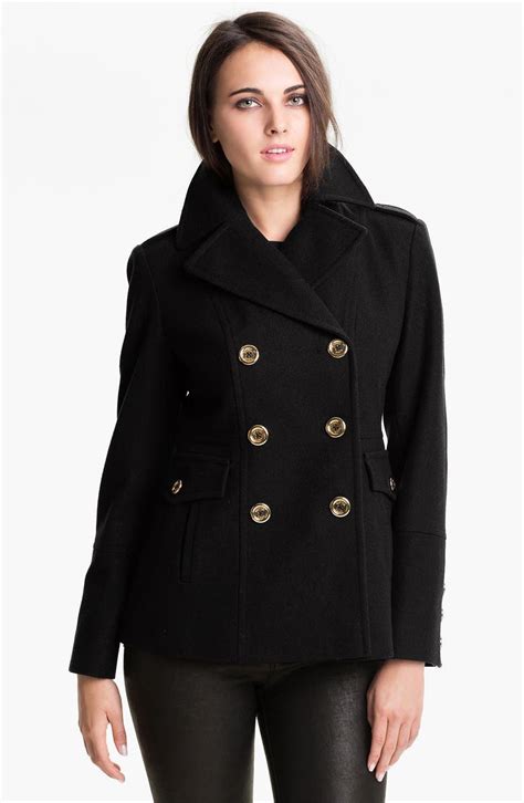 michael kors double breasted peacoat nordstrom rack|Michael Kors Double Breasted Wool Blend Bouclé Coat .